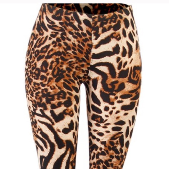 4/$20 Wild Animal Print Brushed Knit Leggings - Picture 2 of 5